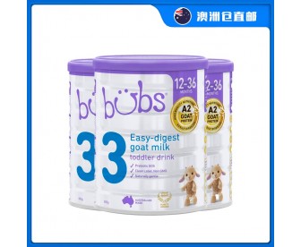 【澳洲直邮包邮】Bubs 婴幼儿山羊A2配方奶粉3段 800克x3罐（1-3岁适用）【收件人身份证必须上传】【新疆、西藏、内蒙古、青海、宁夏、海南、甘肃，需加收运费】